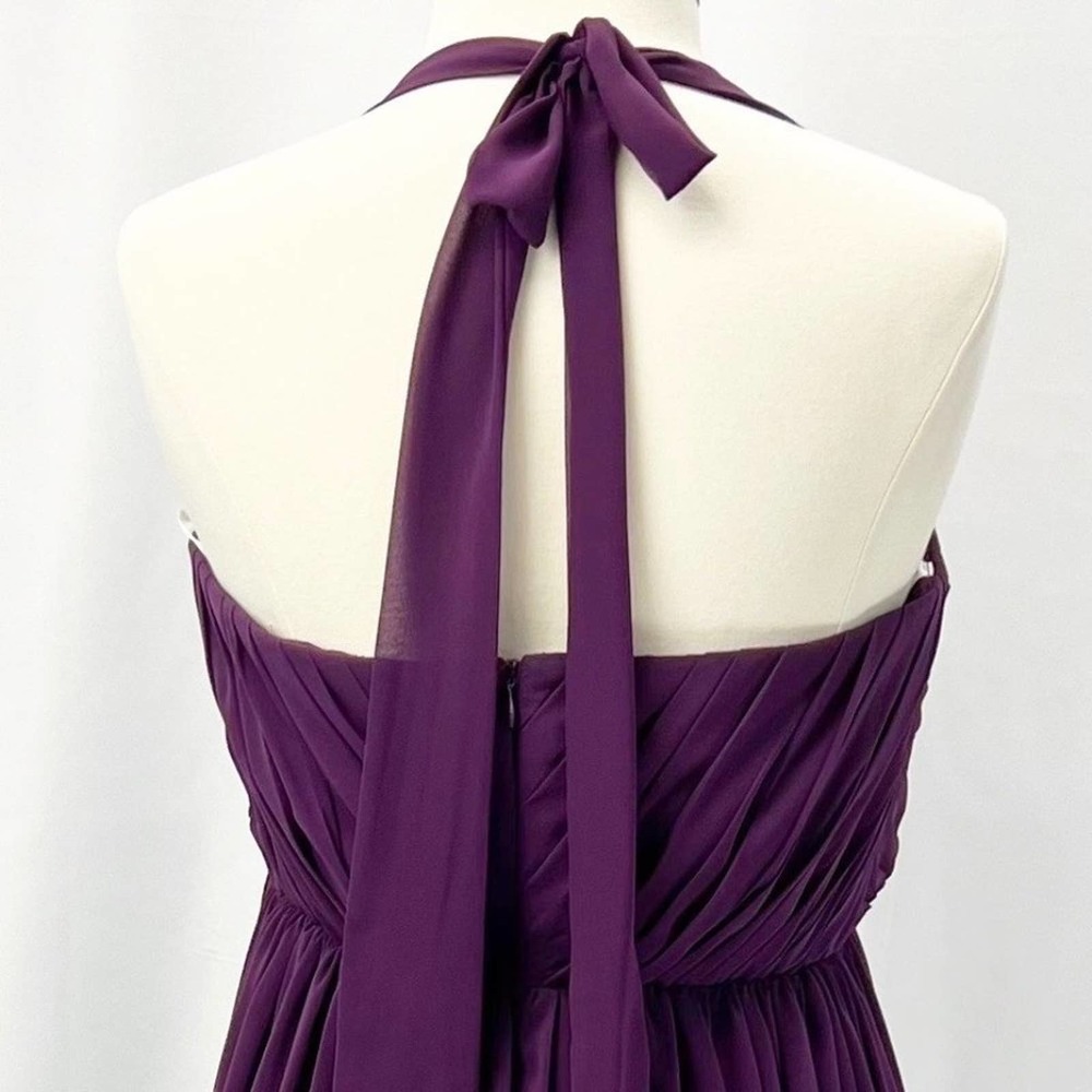 Azazie Gown Maxi Dress Formal Vibrant Purple Grape Bridesmaid Mother Of Bride - Picture 6 of 12